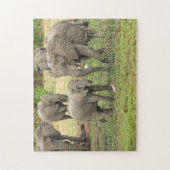 Elephant Herd Photo Puzzle ジグソーパズル (縦)