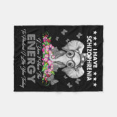 Elephant I Have Schizophrenia I Dont Have The Ene フリースブランケット (正面(横))