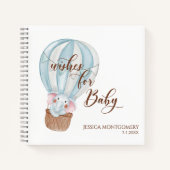 Elephant in Hot Air Balloon Wishes for Baby ノートブック (正面)