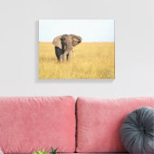 Elephant in Natural Setting Wrapped Canvas Print キャンバスプリント (インサイチュ (リビング))