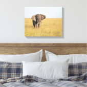 Elephant in Natural Setting Wrapped Canvas Print キャンバスプリント (インサイチュ (寝室))