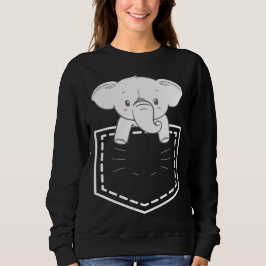 Elephant In Poket Elephants For Men Women スウェットシャツ (正面)