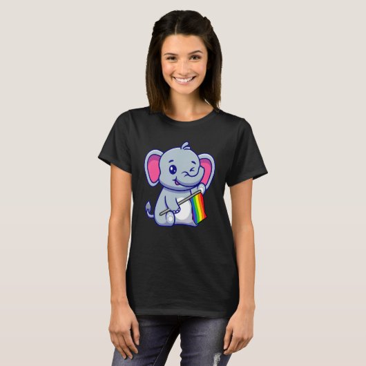 Elephant Lgbt Lgbtq Tシャツ (正面フル)