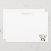 Elephant Little Peanut Baby Shower サンキューカード (正面/裏面)