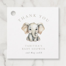 Elephant Little Peanut Baby Shower Thank You フェイバータグ
