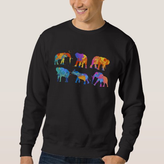 Elephant Lover Cute Wildlife animals Elephant スウェットシャツ (正面)