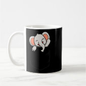 Elephant Lovers Cute Funny Elephant In Cket コーヒーマグカップ (左)
