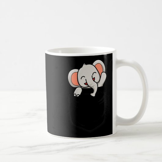 Elephant Lovers Cute Funny Elephant In Cket コーヒーマグカップ (右)