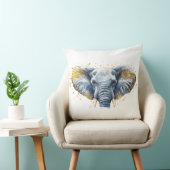 🐘 Éléphant Majestueux avec Paillettes Dorées ✨ クッション (椅子)