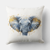 🐘 Éléphant Majestueux avec Paillettes Dorées ✨ クッション (裏面)