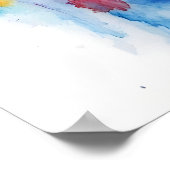 Elephant Mama and Baby Watercolor Print, Nursery ポスター (角)