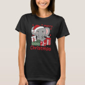Elephant Merry Christmas Winter Elephant Christmas Tシャツ (正面)