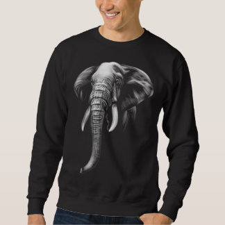 Elephant Minimal Animal Line Realistic Modern スウェットシャツ