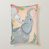 Elephant Mom and Baby アクセントクッション (正面(垂直))