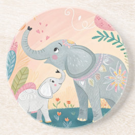 Elephant Mom and Baby コースター