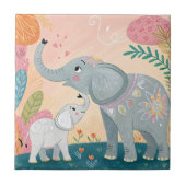 Elephant Mom and Baby タイル (正面)