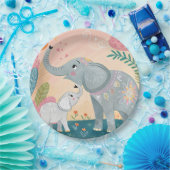Elephant Mom and Baby ペーパープレート (パーティー)