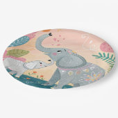 Elephant Mom and Baby ペーパープレート (アングル)