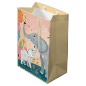 Elephant Mom and Baby ミディアムペーパーバッグ (裏面アングル)