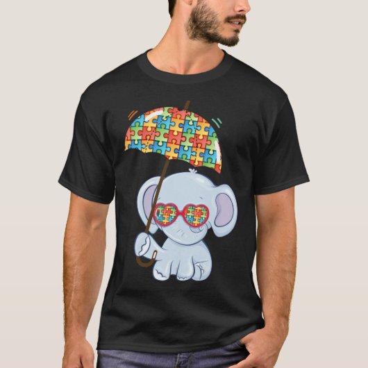 Elephant Mom Autism Child Awareness Choose Kindnes Tシャツ (正面)