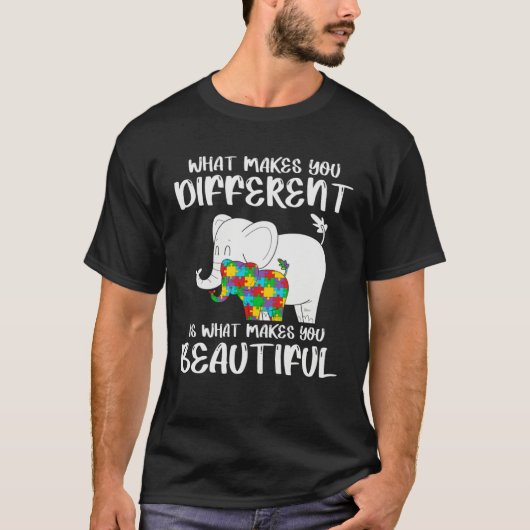 Elephant Mom Autism Child Awareness Puzzle Choose  Tシャツ (正面)