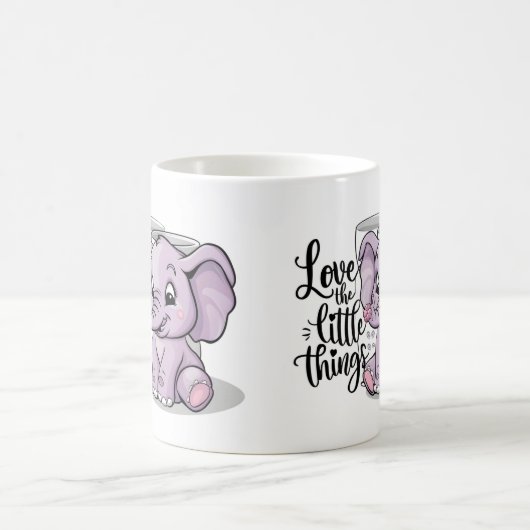 elephant mugs purple cute コーヒーマグカップ (中央)