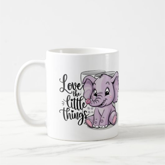 elephant mugs purple cute コーヒーマグカップ (左)