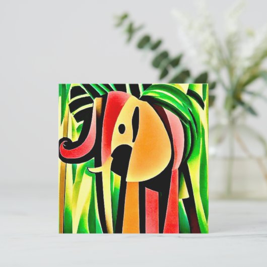 Éléphant multicolore  カード (スタンド正面)