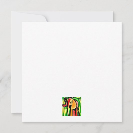 Éléphant multicolore  カード (裏面)