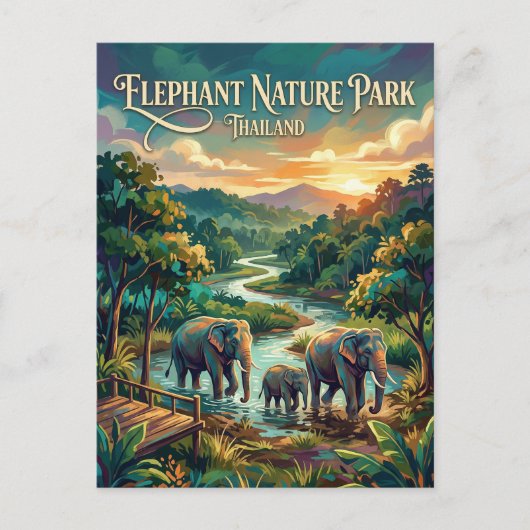 Elephant Nature Park Thailand ポストカード (正面)