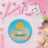 Elephant Nature Scene Birthday Party Paper Paper ペーパープレート (パーティー)