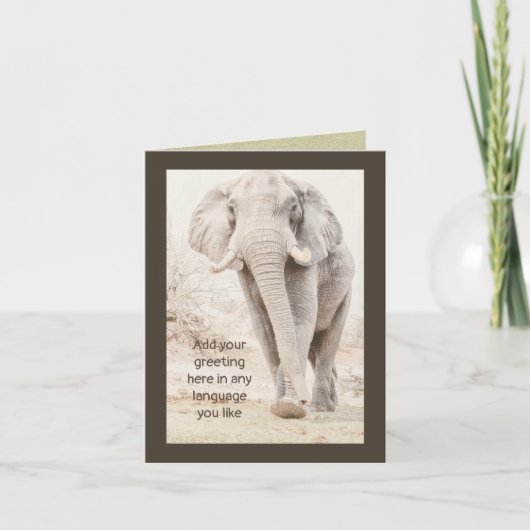 Elephant Note Card:カスタマイズ空白の可能 カード (正面)