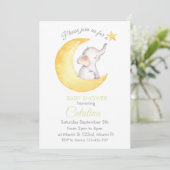 Elephant on Moon Baby Shower Invitation 招待状 (スタンド正面)