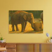 Elephant Pair in Sanctuary Setting キャンバスプリント (インサイチュ (リビング))