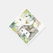 Elephant Party Animals Birthday Zoo Safari スタンダードカクテルナプキン (角)