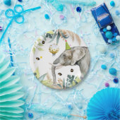 Elephant Party Animals Birthday Zoo Safari ペーパープレート (パーティー)