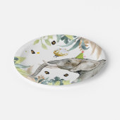 Elephant Party Animals Birthday Zoo Safari ペーパープレート (アングル)