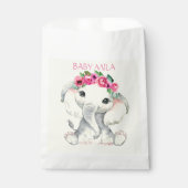 Elephant pink girl baby shower favor フェイバーバッグ (正面)