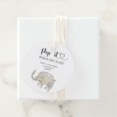 Elephant Pop it when she pops ベビーシャワー フェイバータグ (インサイチュ)