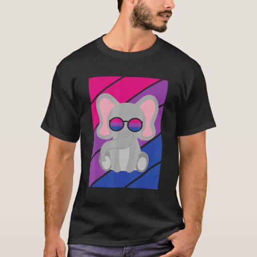 Elephant Pride Bisexual Flag LGBTQ Proud Ally Prid Tシャツ (正面)