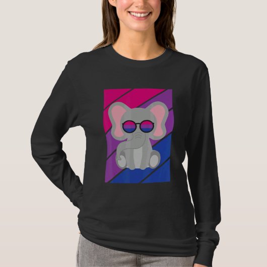 Elephant Pride Bisexual Flag LGBTQ Proud Ally Prid Tシャツ (正面)