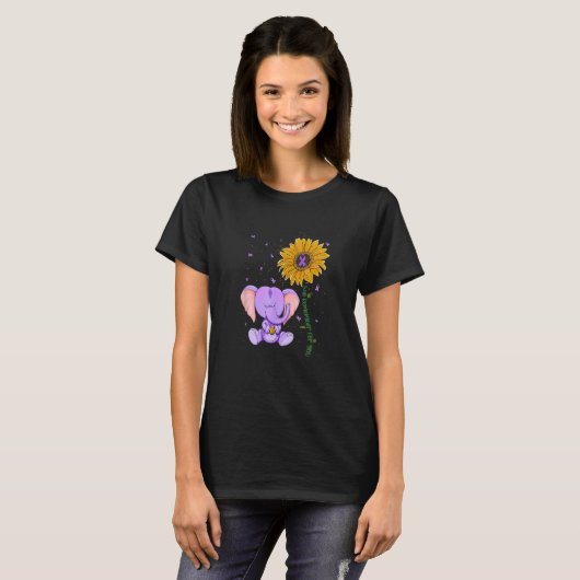 Elephant Purple I ll Remember For You Alzheimer s  Tシャツ (正面フル)