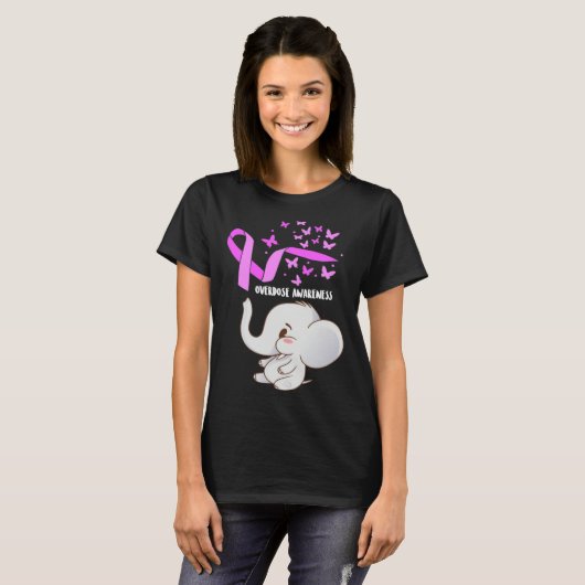 Elephant Purpleln Balloons Overdose Awareness Supp Tシャツ (正面フル)