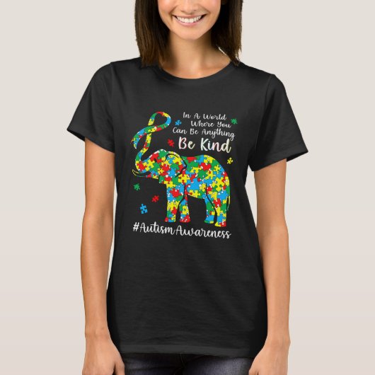 Elephant Puzzle Piece Autism Awareness Month For K Tシャツ (正面)