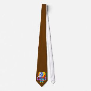 Elephant Rainbow Colors Patchwork Tie ネクタイ