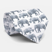 Elephant Rhino Watercolor pattern ネクタイ (ロール)