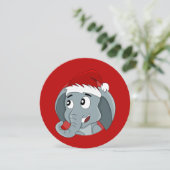 Elephant Santa Christmas Party print invitation 招待状 (スタンド正面)