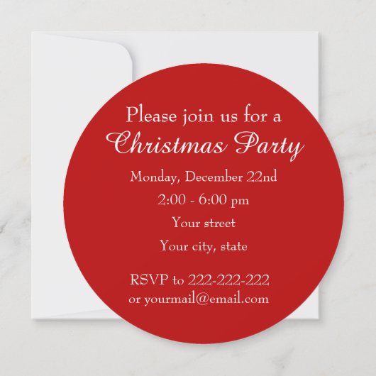 Elephant Santa Christmas Party print invitation 招待状 (裏面)