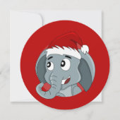 Elephant Santa Christmas Party print invitation 招待状 (正面)