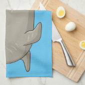 Elephant seal cartoon illustration キッチンタオル (四つ折り)